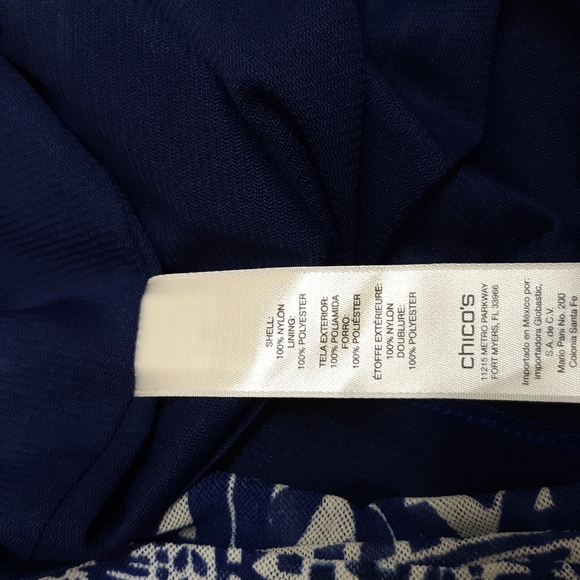 Chico's Navy and White Geometric Blouse - Picture 9 of 10